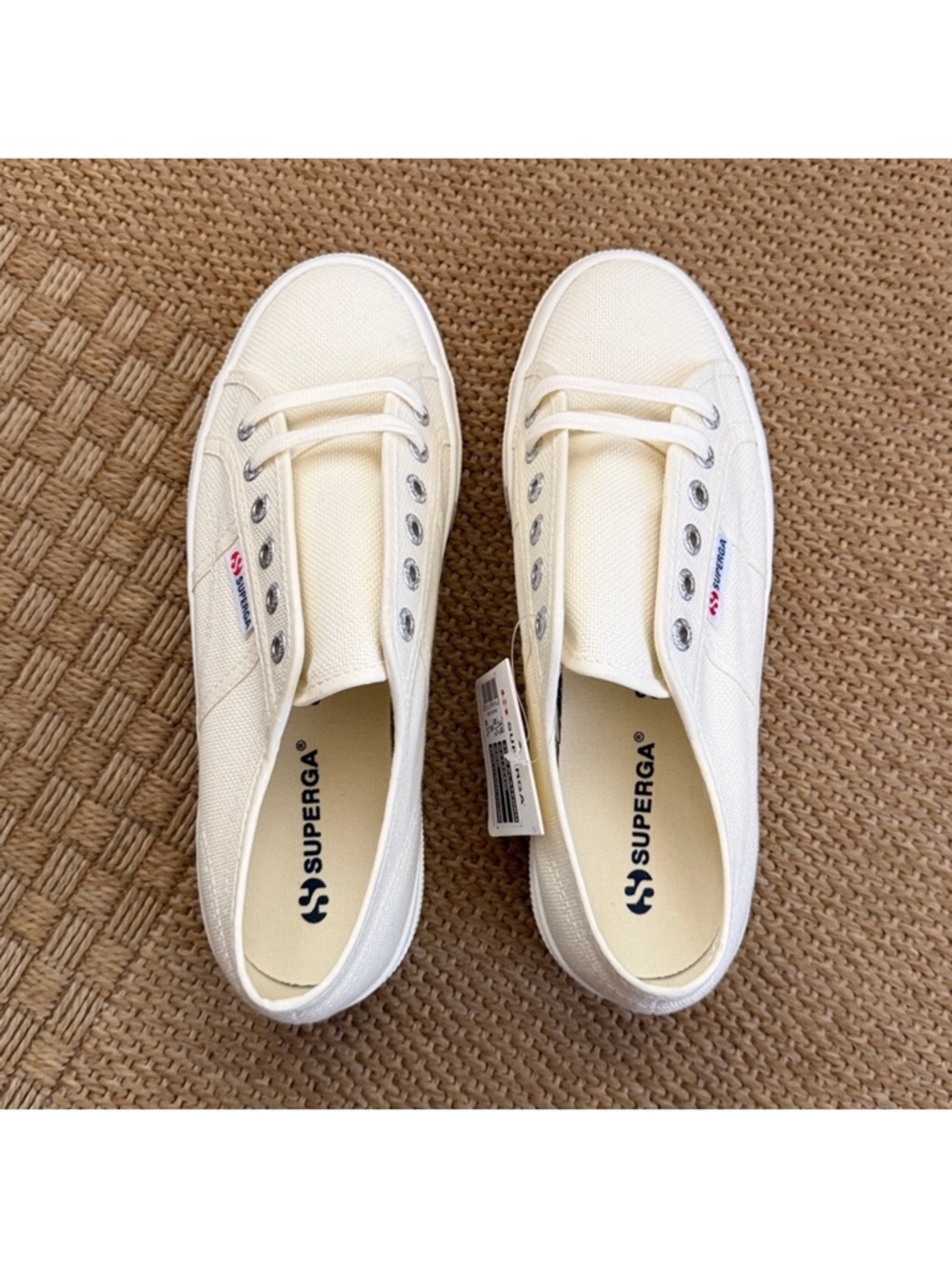 Superga Women's 2790 Beige-Natural Canvas Platform Sneaker—7.5 - Picture 8 of 13